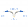 Патчкорд оптический LC/UPC SM G.657.A1 (угловой) 1 метр