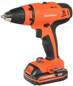 Дрель-шуруповерт аккумуляторная PATRIOT BR 180Li Li-ion, 18В, 1.5 Aч, 52 Нм, 2 АКБ, кейс
