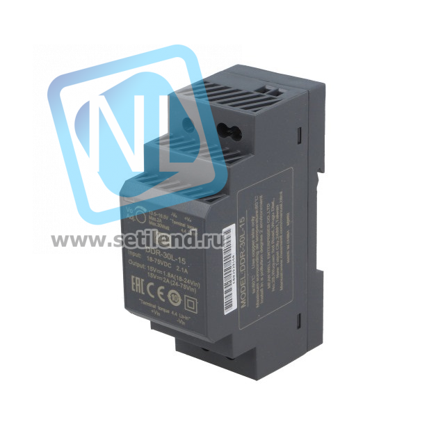 DDR-30L-15, DC/DC преобразователь, 30Вт, вход 18-75В,выход 15В/2А Mean Well