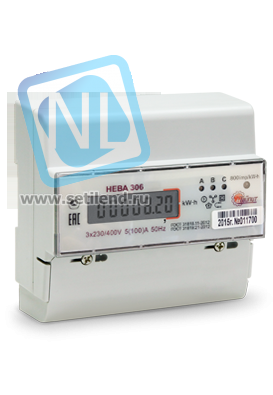 Счетчик "НЕВА" 306 1S0 5(100) трехфазный, однотарифный