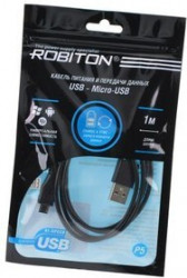 ROBITON P5 USB A - MicroUSB, Charge&Sync, 1м черный PH1, Кабель USB