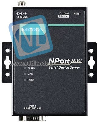 NPort P5150A 1-портовый сервер RS-232/422/485 в Ethernet с возможностью питания через Ethernet (PoE, стандарт IEEE 802.3af) MOXA