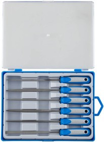 16020-0-H6, Набор ЗУБР "ЭКСПЕРТ" Надфили, двухкомпонентная ручка, насечка 0=драчевая, 100мм, 6шт