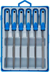 16020-2-H6, Набор ЗУБР "ЭКСПЕРТ" Надфили, двухкомпонентная ручка, насечка 2=бархатная, 100мм, 6шт