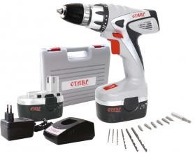 Акк.дрель СТАВР ДА-18 18.0В 2x1.2Ач NiCd 0-550об/мин 12Нм БЗП 10мм подсветка зар.3-5ч, кейс