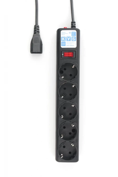 Ф-удлинитель, PC 3м, 5р, черн.граф. 10А, UPS(C14), SPG5-B3