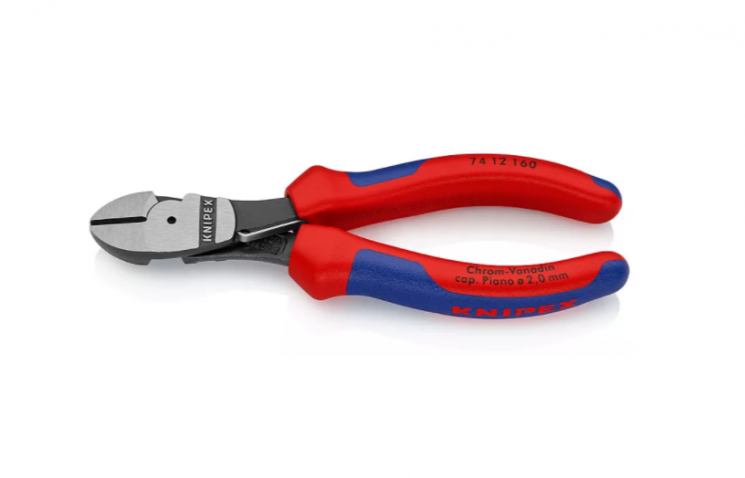 Бокорезы особой мощности пружина, рез: провол. ср. 3.4 мм, тверд. 2.5 мм, роял. струна 2 мм, L-160 мм, черн., 2-к ручки, держатель