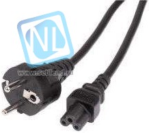 Кабель питания IEC C5 (3-pin) (прямой) - Евровилка (угловой), 1.8м, черный [469]