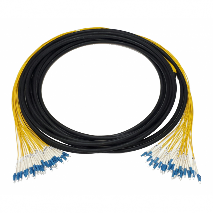Кабельная сборка 24 волокна, LC/UPC-LC/UPC, MM (50/125), длина 10м, вывод 0.4м, буфер 3мм