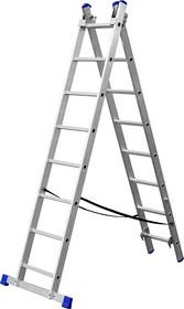 38821-08, Лестница ЗУБР универсальная, двухсекционная со стабилизатором, 8 ступеней