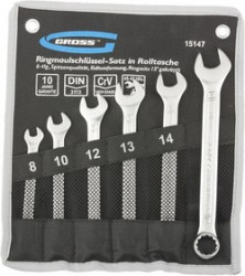 15147, Набор ключей комбинированных 8-17 мм, 6 шт., CrV, холодный штамп