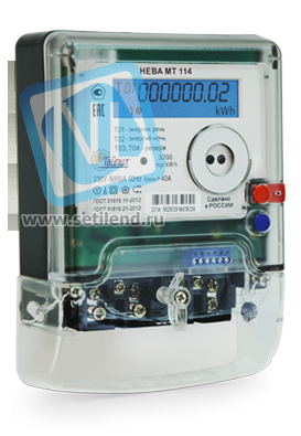 Счетчик "НЕВА" МТ 114 AR2S RF2PC 5(80) однофазный, многотарифный