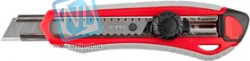 09158, Нож ЗУБР "МАСТЕР" с сегментированным лезвием, двухкомпонентный корпус, механический фиксатор, сталь