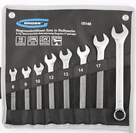 15148, Набор ключей комбинированных 8-19 мм, 8 шт., CrV, холодный штамп