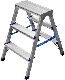 38825-03, Лестница-стремянка двухсторонняя алюминиевая, СИБИН 38825-03, 3 ступени
