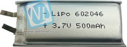LP602045(6), Аккумулятор литий-полимерный (Li-Pol) 500мАч 3.7В, PoliCell