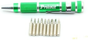 SD-9814 Pro'sKit Набор бит часовых и звездочек(9шт., алюминиевая отвертка)