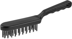 35011-4_z01, Щетка ЗУБР"ЭКСПЕРТ" 4ряда,проволочная стальная малая с пластмассовой ручкой