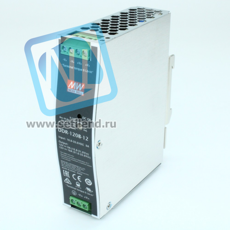 DDR-120B-12 Преобразователь: DC/DC; 120Вт; Uвх:16,8 - 33,6.В; Uвых:12ВDC; Iвых:10А, Mean Well