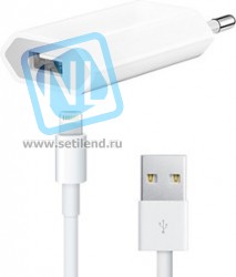 18-1123 (EL-I), Зарядное устройство 5V, 1А + USB кабель apple5 белый