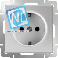 WL06-SKG-01-IP20/ Розетка с заземлением (серебряный)