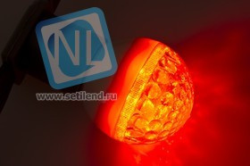 405-212, Лампа шар e27 9 LED ø50мм красная