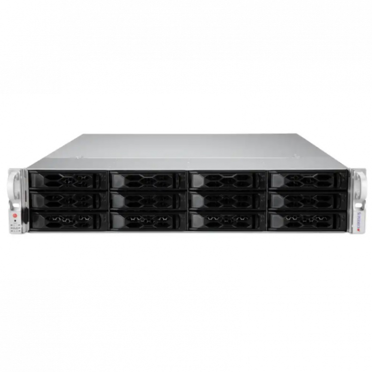 Платформа Supermicro 2U SYS-6129P-ACR12N4G, Два процессора Intel Xeon Scalable, DDR4, 12x3.5" SATA HDD, 2x 25Gb SFP28, до двух графических ускорителей
