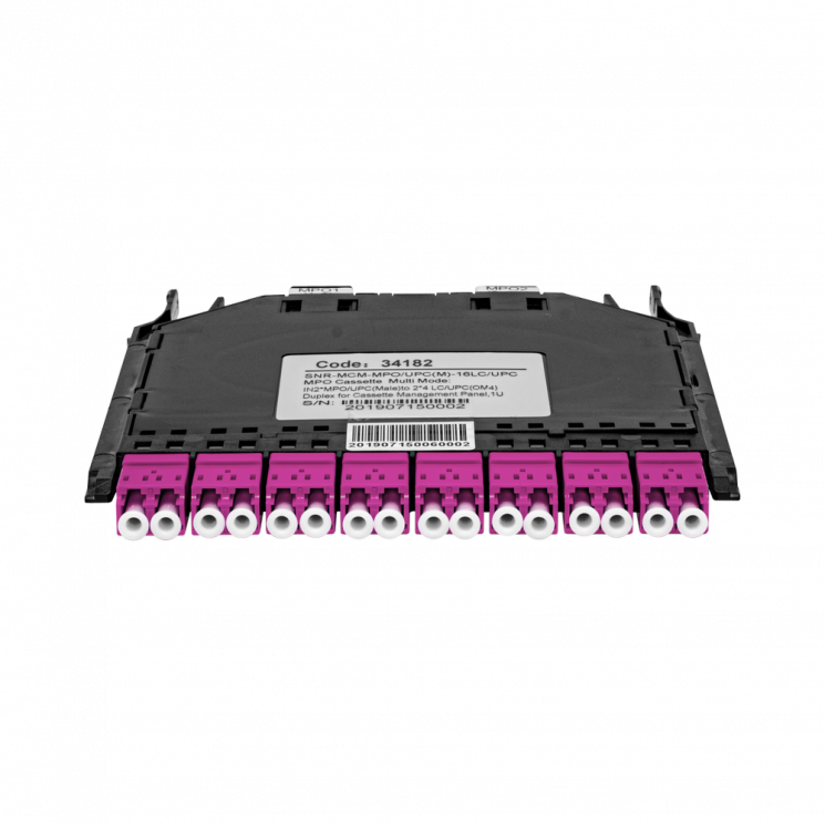 Кассета распределительная MPO/UPC на 16LC/UPC портов MM (OM4) для SNR-CMP-144P