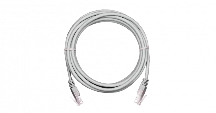 Коммутационный шнур NETLAN U/UTP 4 пары,Кат.5е (Класс D),100МГц, 2хRJ45/8P8C, T568B, заливной, BC (чистая медь), PVC нг(B),серый, 10м, уп 5шт