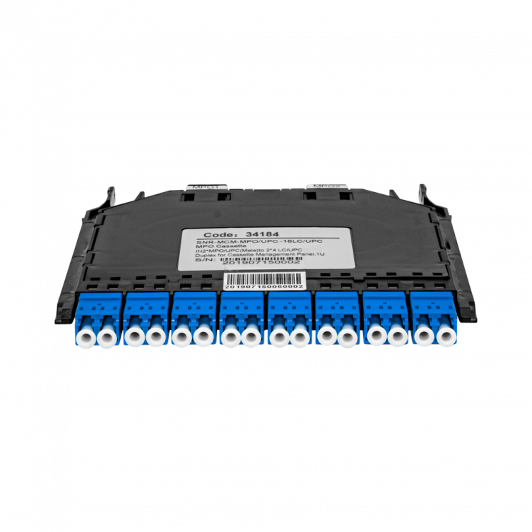 Кассета распределительная MPO/APC на 16LC/UPC портов SM для SNR-CMP-144P