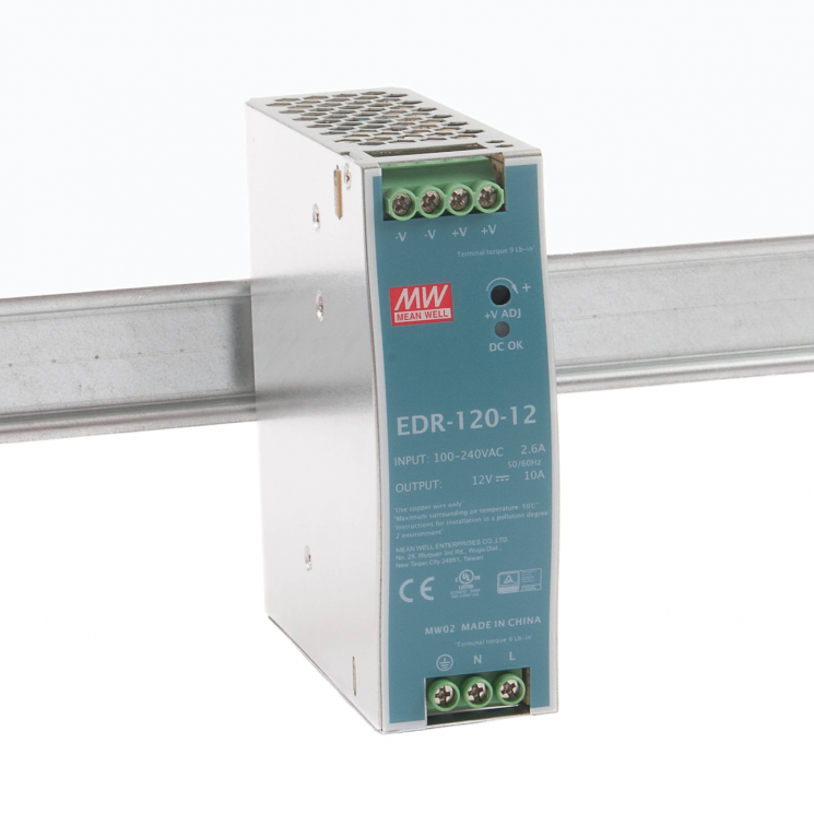 EDR-120-12 Блок питания на DIN-рейку, 12В, 10 А, 120Вт Mean Well