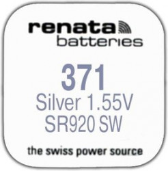 R 371 (SR 920 SW, 1.55V, 38mAh, 9.5x2.1mm)(батарейка для часов)