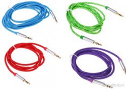 PL1001(PL1002,PL1004, PL1005,PL1006,PL1007), Кабель 3.5" Jack (M) - 3.5" Jack (M) текстиль, 1м, цветной