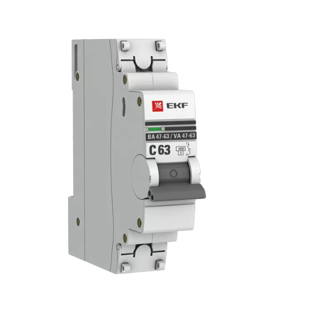 Выключатель автоматический однополюсный 63А С ВА47-63 4.5кА PROxima