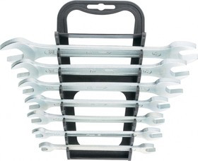 15240, Набор ключей рожковых, 8 х 22 мм, 7 шт., оцинкованный (КЗСМИ)