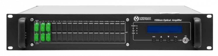 Оптический усилитель VERMAX для сетей КТВ, 2 входа, 4*18dBm выхода, WDM фильтр PON