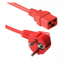 Кабель питания EU-Schuko/IEC320-C19, 220B, 16А, 1.8м, красный