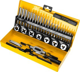 28014-H32, Набор метчиков и плашек STAYER "MASTER", плашки 7шт, метчики компл. 21шт, метчикодерж. 1шт, плашкоде