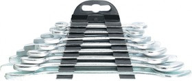 152755, Набор ключей рожковых, 6 х 22 мм, 8 шт., хромированные