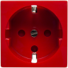 Розетка электрическая 2К+З, с защитными шторками(красный)