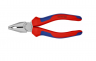 Плоскогубцы комбинированные., рез: провол. ср. d 3.1 мм, твёрд. d 2 мм, кабель d 10 мм (16 мм²), L-160 мм, чёрн., 2-к ручки KN-0302160