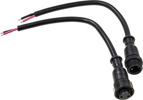 11-9821, кабель.соед,2pin, герм.(IP67),2х1.00 кв.мм,300В,L=0.40м,чер