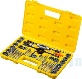 2805-H40_z01, Набор метчиков и плашек STAYER "MASTER", плашки 17шт, метчики 17шт, метчикодерж. 2шт, плашкодерж. 1ш