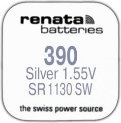R 390 (SR 1130 SW, 1.55V, 80mAh, 11.6x3.1mm)(батарейка для часов)