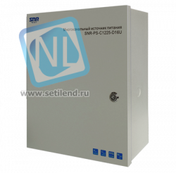 Источник питания видеокамер SNR-PS-C1225-D16U с поддержкой АКБ, 16 каналов 12V DC, 25A