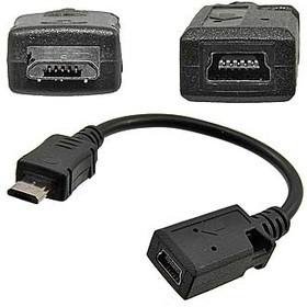Mini USB-F - micro USB-M длина 0.1м, Переходник USB-мини розетка - USB-микро вилка