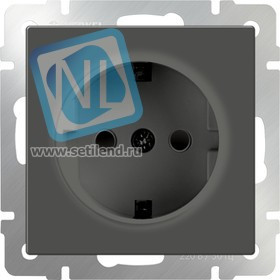 WL07-SKGS-01-IP44/ Розетка с заземлением и шторками (серо-коричневый)