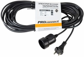 11-5356, Удлинитель шнур 10 м (1 роз.) 2х0.75 мм² черный STANDART