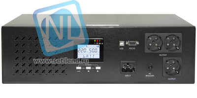 Источник бесперебойного питания Line-Interactive, 3000 VA, Rackmount LCD (чистый синус на выходе)