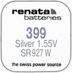 R 399 (SR 927 W, 1.55V, 57mAh, 9.5x2.6mm)(батарейка для часов)
